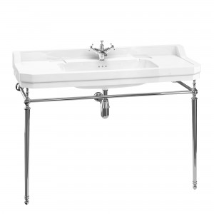 Burlington B191TH Edwardian Pedestal Basin 1210 x 510mm 1 Taphole White (Pedestal or Washstand NOT Included)