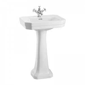 Burlington B23TH Victorian Pedestal Basin 565 x 470mm 3 Tapholes White