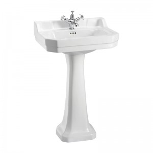 Burlington B41TH Edwardian Pedestal Basin 560 x 470mm 1 Taphole White (Pedestal or Furniture NOT Included)