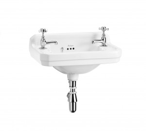 Burlington B8 Edwardian Cloakroom Basin 512 x 320mm 2 Tapholes White