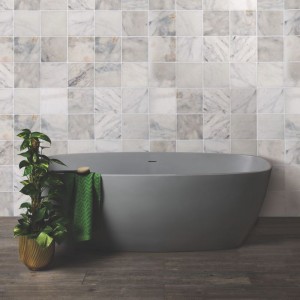 BC Designs BAB064IG Vive Solid Surface Bath 1610 x 750mm Industrial Grey