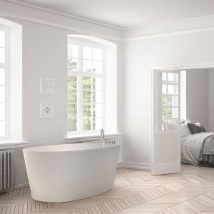 BC Designs BAB072 Projekt Sorpressa Solid Surface Bath 1510 x 760mm Silk Matt White