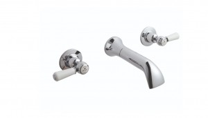 BC Designs Victrion Lever Wall Mounted Basin Mixer Tap (3 Tapholes) Chrome [CTB031]