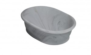 BC Designs Bampton/Aurelius Countertop Basin 535 x 390mm (No Tapholes) Marble Effect [BAB130ME]