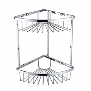 Bristan COMP BASK06 C Two Tier Corner Fixed Wire Basket Chrome