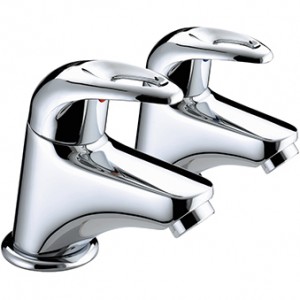 Bristan J3/4C Java Bath Pillar Taps Chrome