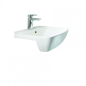 Britton MY50SCT1THW MyHome 500mm Semi-Recessed Countertop Basin 1 Taphole White (Brassware NOT included)