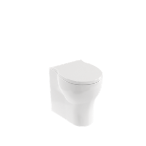 Britton TRIM003 Trim Back to Wall WC Pan with Toilet Seat & Floor Fixings White - (Cistern NOT included)