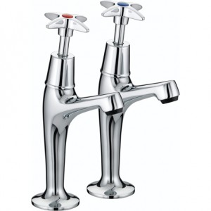 Bristan VAXHNKC X Head High Neck Pillar Taps Chrome