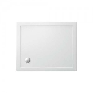 Britton Zamori Rectangular Shower Tray with Offset Waste Position 1100x900mm White (Waste NOT Included) [Z1172]