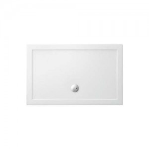 Britton Zamori Rectangular Shower Tray with Central Waste Position 1200x760mm White (Waste NOT Included) [Z1174]