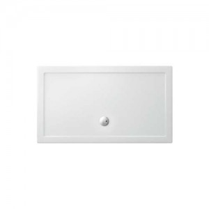 Britton Zamori Rectangular Shower Tray with Central Waste Position 1400x800mm White (Waste NOT Included) [Z1177]