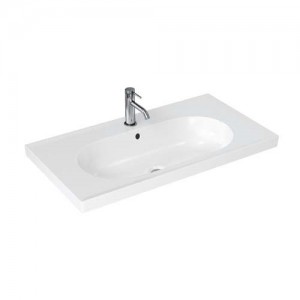 Britton SHR014 Shoreditch Origin Round Basin 850mm 1 Taphole White (Basin Unit/Brassware NOT Included)