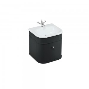 Burlington CH55MB Chalfont 550mm Single Drawer Unit Matt Black (Basin/Handles/Legs NOT Included)