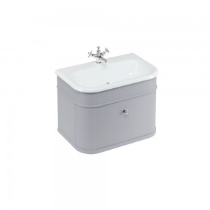 Burlington CH75G Chalfont 750mm Single Drawer Unit Matt Grey (Basin/Handles/Legs NOT Included)