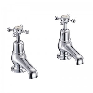 Burlington CL1MED Claremont Cloakroom Basin Pillar Taps with 3(in) Nose Chrome with Medici Indicies