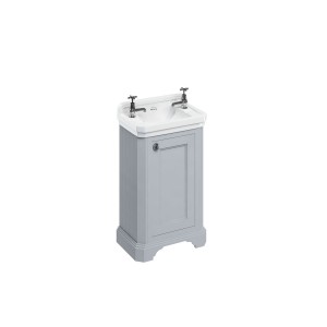 Burlington FC11G Freestanding Cloakroom Vanity Unit with Single Door Classic Grey (Basin NOT Included)