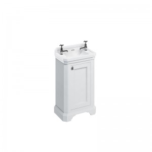 Burlington FC11W Freestanding Cloakroom Vanity Unit with Single Door Matt White (Basin NOT Included)