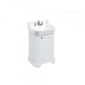 Burlington FC12W Freestanding Edwardian Vanity Unit with Single Door Matt White (Basin NOT Included)