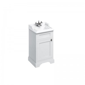 Burlington FC8W Freestanding 500mm Vanity Unit with Single Door Matt White (Basin NOT Included)