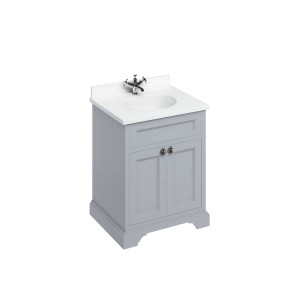 Burlington BW66 Minerva 650mm Worktop with Integrated Vanity Basin Matt White (Furniture & Brassware NOT Included)