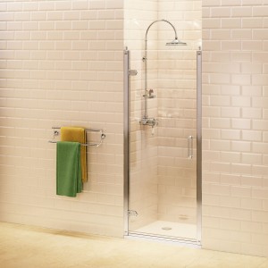 Burlington C21 Hinged Shower Door 900mm for Alcove & Corner Fitting Polished Aluminium (Side & In-Line Panels NOT Included)