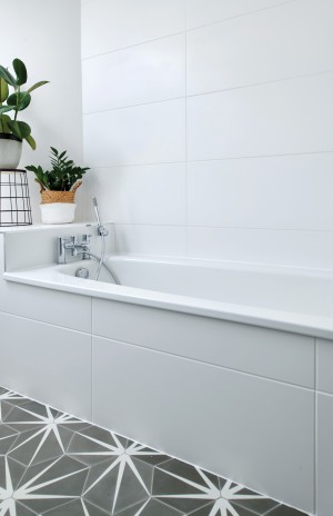 CaPietra Delicate Plain Ceramic Wall Tile (Satin Finish) White 550 x 333 x 8.8mm [7543]