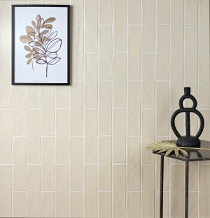 CaPietra Fondant Ceramic Wall Tile (Matt Finish) Cream 300 x 75 x 9mm [13108]