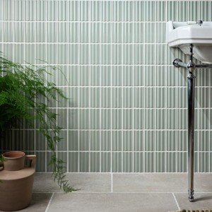 CaPietra Tunstall Ceramic Fluted Brick Wall Tile (Gloss Finish) Fern 125 x 62 x 12mm [13139]