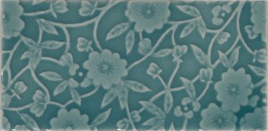 Craven Dunnill Burleigh Calico Decor Wall Tile 152 x 76mm Aquamarine (Single) [BCADE63AQ]