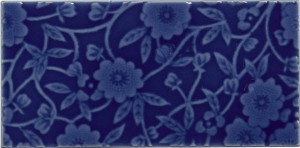 Craven Dunnill Burleigh Calico Decor Wall Tile 152 x 76mm Cobalt (Single) [BCADE63CO]