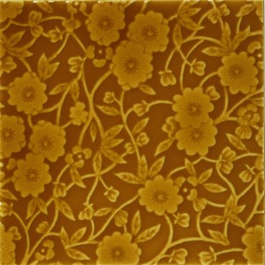 Craven Dunnill BCADE66FL Burleigh Calico Decor Flame Wall Tile 152x152mm