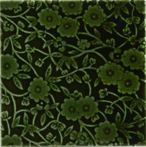 Craven Dunnill Burleigh Calico Decor Wall Tile 152 x 152mm Laurel (Single) [BCADE66LA]