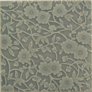 Craven Dunnill BCADE66SM Burleigh Calico Decor Smoke Wall Tile 152x152mm