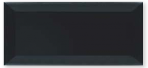 Craven Dunnill Petit Bevel Brick Matt Black Wall Tile 150x75mm (Box of 60) [REN131]