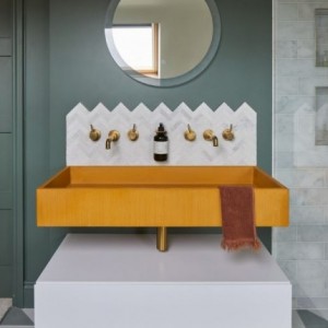 CaPietra Long Island Marble Floor & Wall Tile (Honed Finish) Herringbone 330 x 340 x 10mm [8672]
