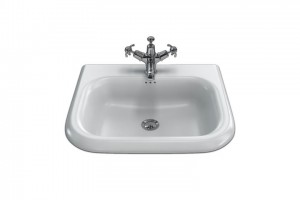 Clearwater & Burlington B7E Roll Top Basin with Overflow (Small) 550 x 470mm Tapholes Undrilled White (Basin ONLY)