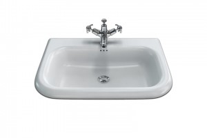 Clearwater & Burlington B8E Roll Top Basin with Overflow (Medium) 650 x 470mm Tapholes Undrilled White (Basin ONLY)