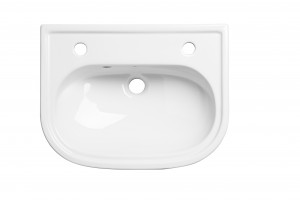 Tavistock DC14046 Lansdown 500 Slim Depth Semi-Countertop Basin - 2 Taphole