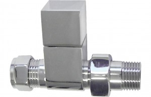 Square Chrome Radiator Valves - Straight [PLUM103018]
