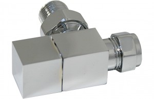Square Chrome Radiator Valves - Angled [PLUM103019]