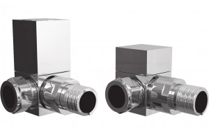Square Chrome Radiator Valves - Corner [PLUM103020]
