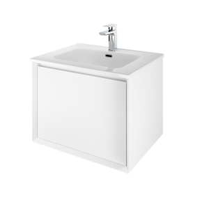 The White Space DISF60W Distrikt 610mm Wall Hung Vanity Unit - White (Basin & Brassware NOT Included)