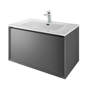 The White Space DISF80AG Distrikt 81cm Wall Hung Vanity Unit - Anthracite Grey (Basin & Brassware NOT Included)