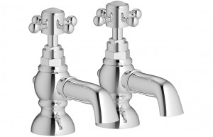 Teramo Bath Pillar Taps - Chrome [PLUM105598]