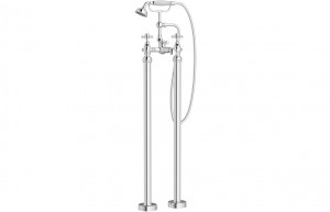 Teramo Floor Standing Bath/Shower Mixer & Shower Kit - Chrome [PLUM105780]