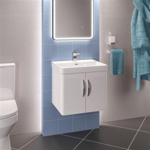 EASTBROOK 36.0027 Cavone 50 Wall Hung Door Unit HG White (Basin Sold Separately)