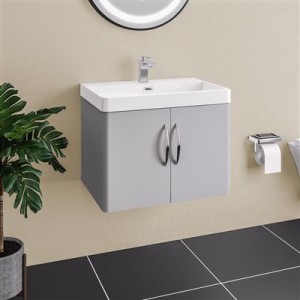 EASTBROOK 36.0033 Cavone 60 Wall Hung Door Unit Matt Grey (Basin Sold Separately)