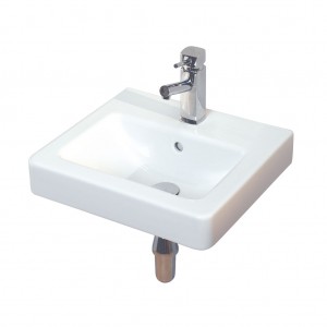 Eastbrook 26.0088 Sorrento 45 Wall Mounted Basin 450mm 1 Tap Hole White (Brassware & Waste NOT Included)