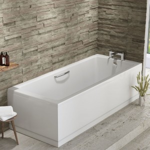 EASTBROOK 42.0121 Rockall Single Ended Bath (Twin Grip) 1900 x 900mm (440mm depth) 5mm Acrylic (Bath Panels NOT Included)